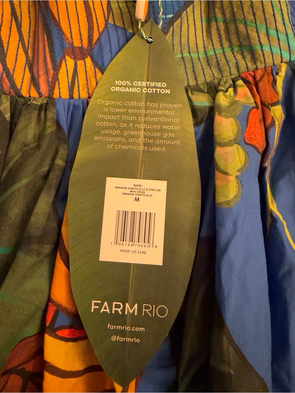FARM Rio Blue Banana Sleeveless Mini Dress with Green and Yellow Accents - Picture 8 of 11